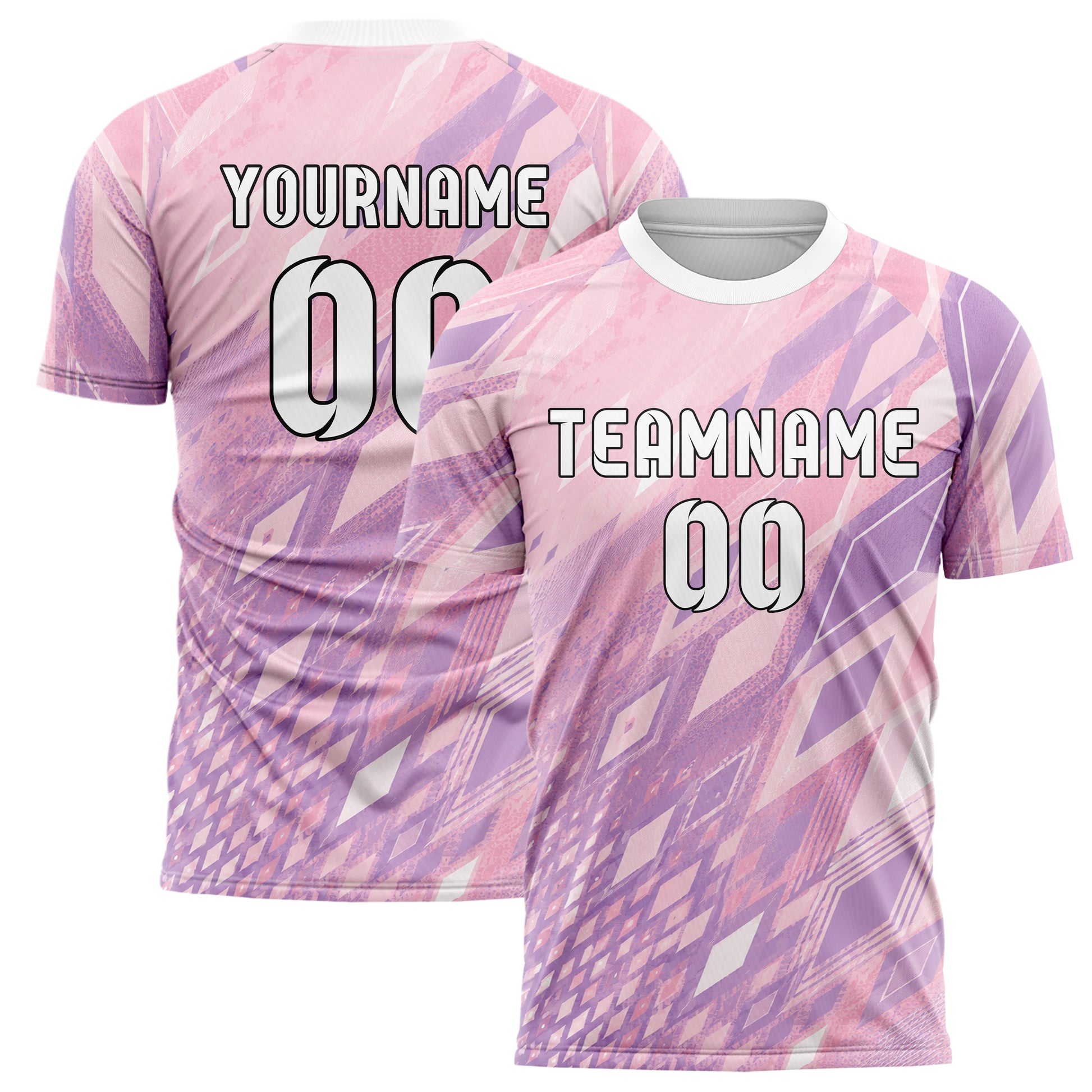 Hellrosa pastelliges Rauten Micro to Macro Gradient Design 01-0420 individuelles Fußballtrikot main