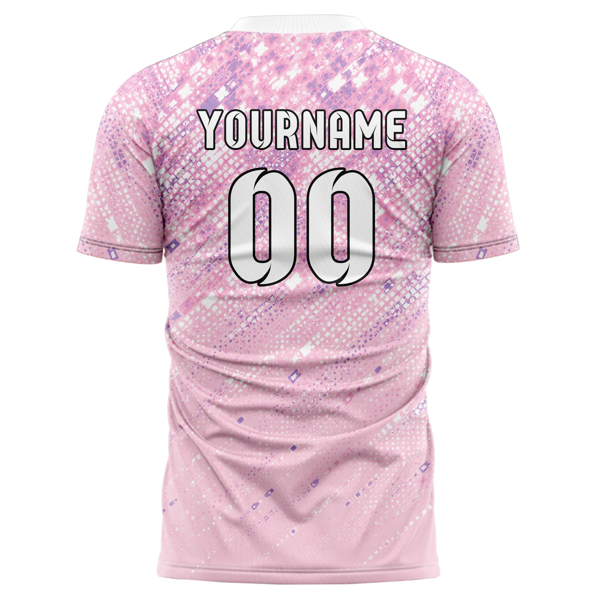 Hellrosa pastelliges Rauten dichter Verlauf von oben Design 01-0024 individuelles Fußballtrikot back