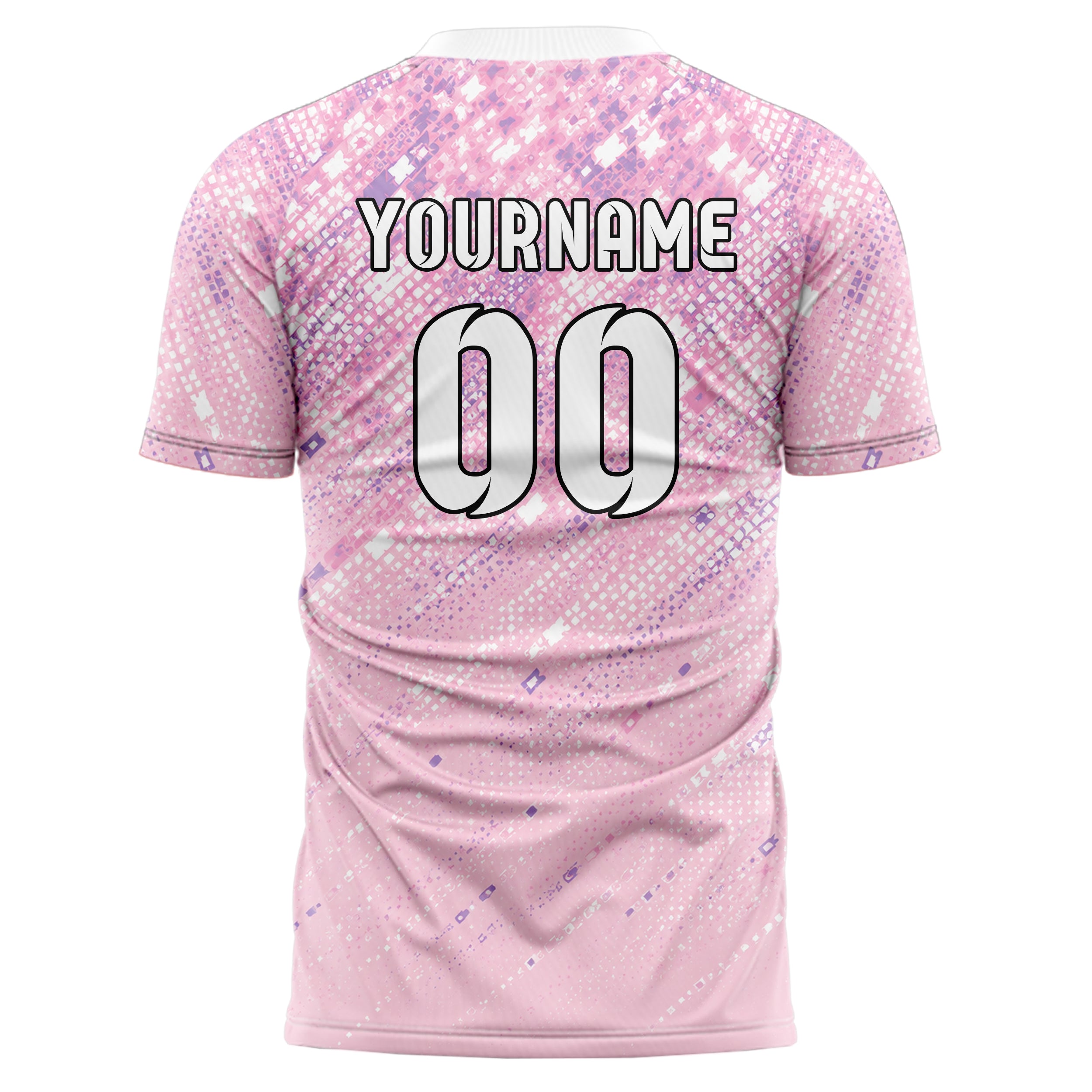 Hellrosa pastelliges Rauten dichter Verlauf von oben Design 01-0024 individuelles Fußballtrikot back