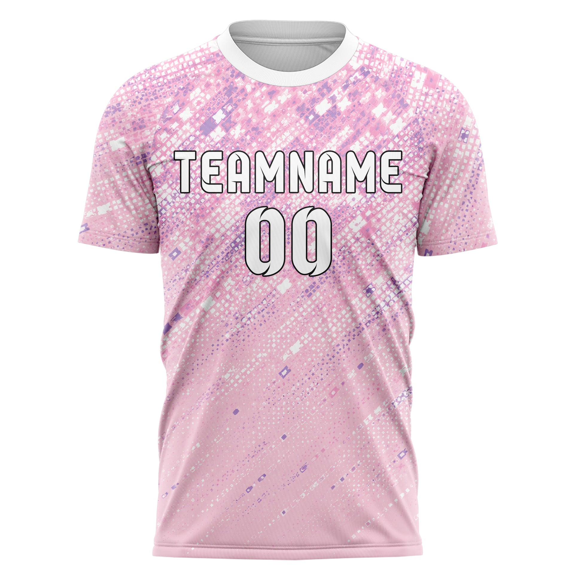 Hellrosa pastelliges Rauten dichter Verlauf von oben Design 01-0024 individuelles Fußballtrikot front