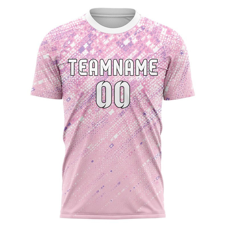 Hellrosa pastelliges Rauten dichter Verlauf von oben Design 01-0024 individuelles Fußballtrikot front