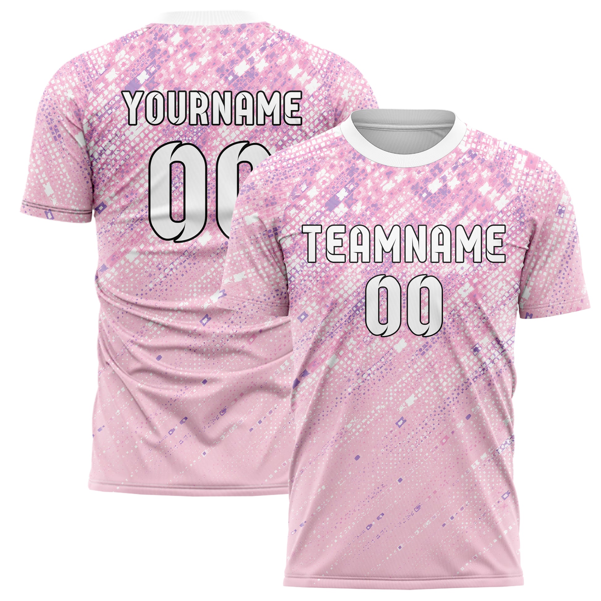 Hellrosa pastelliges Rauten dichter Verlauf von oben Design 01-0024 individuelles Fußballtrikot main