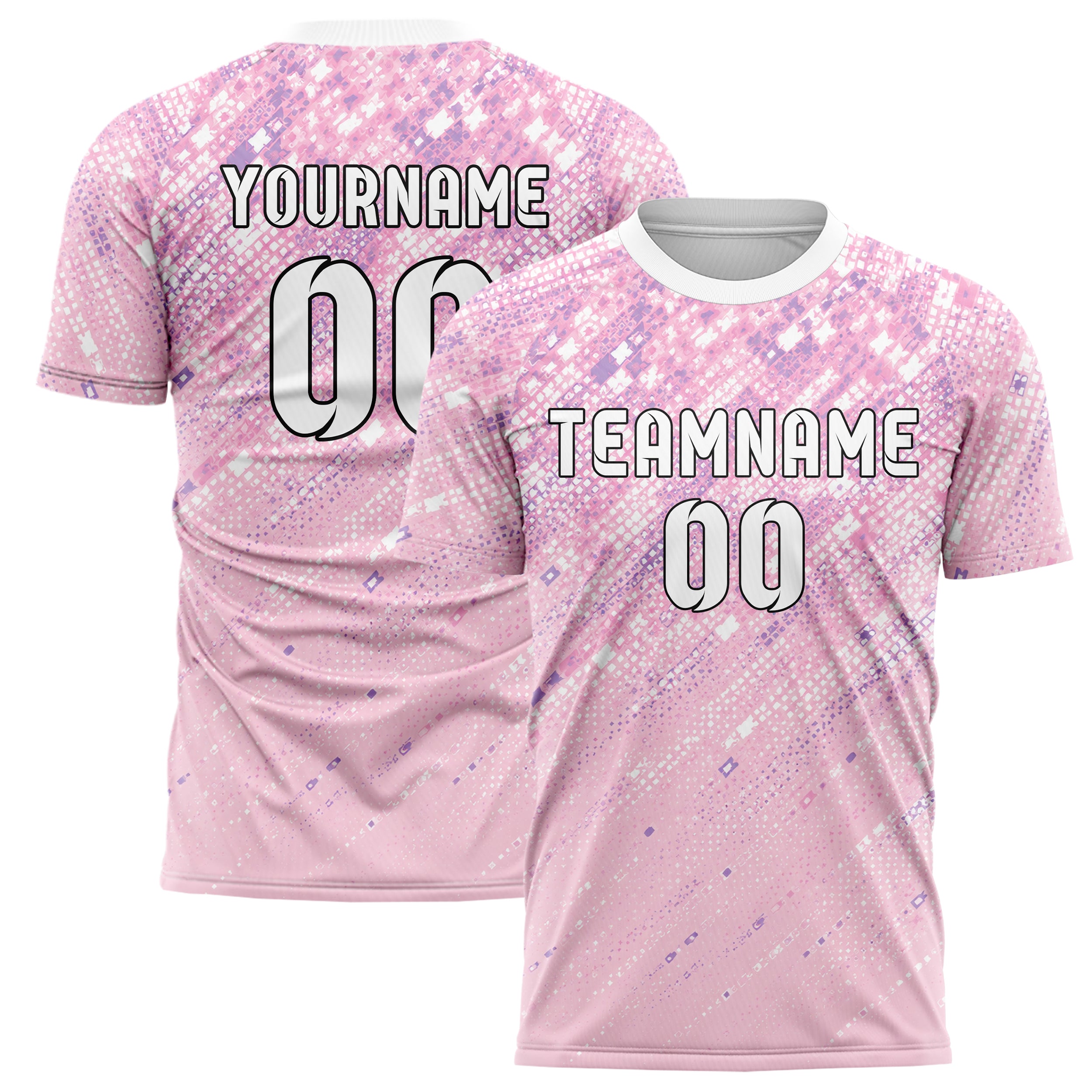 Hellrosa pastelliges Rauten dichter Verlauf von oben Design 01-0024 individuelles Fußballtrikot main