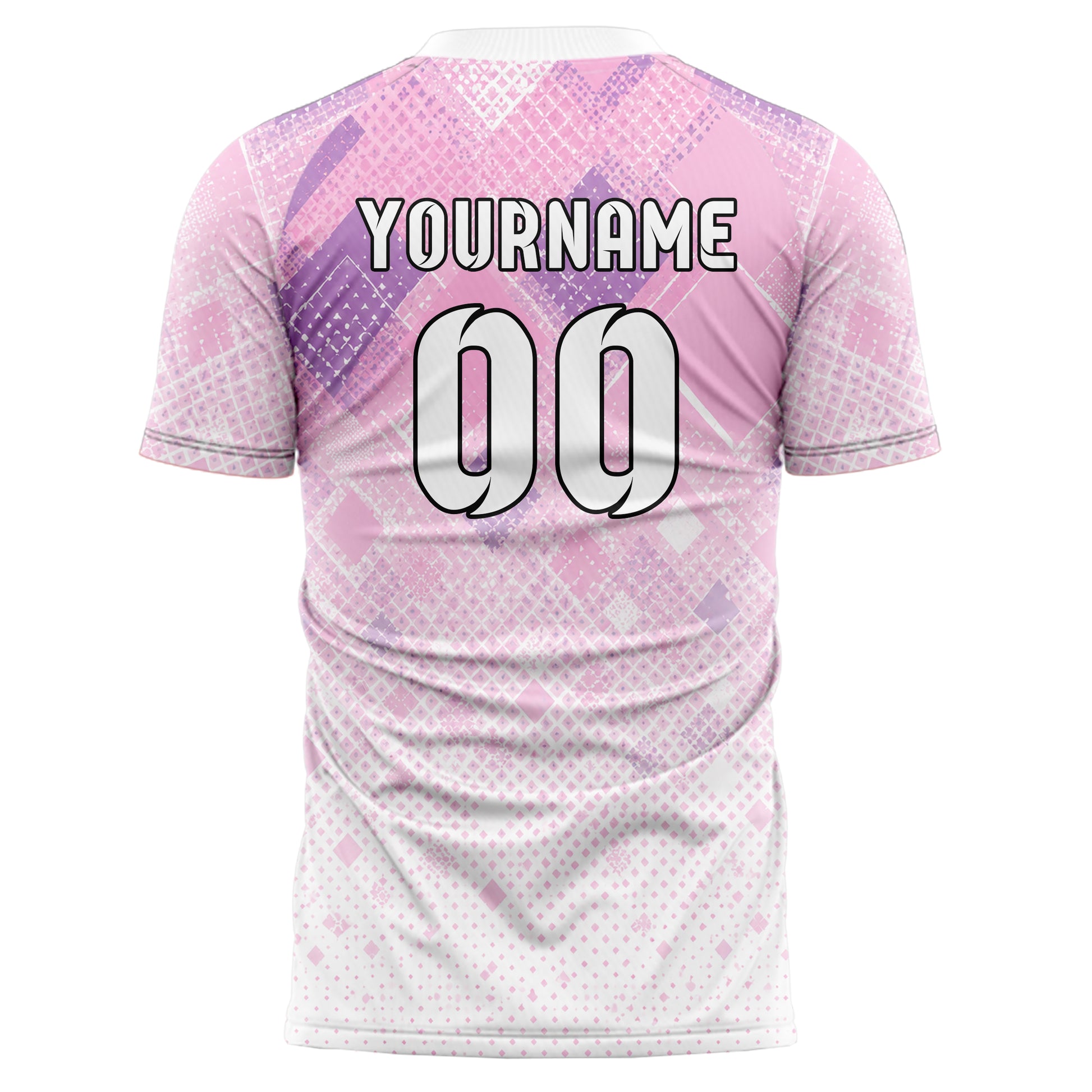 Hellrosa pastelliges Rauten dichter Verlauf von oben Design 01-0432 individuelles Fußballtrikot back