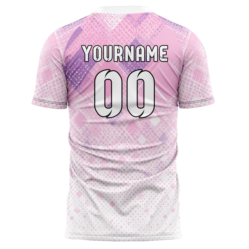 Hellrosa pastelliges Rauten dichter Verlauf von oben Design 01-0432 individuelles Fußballtrikot back