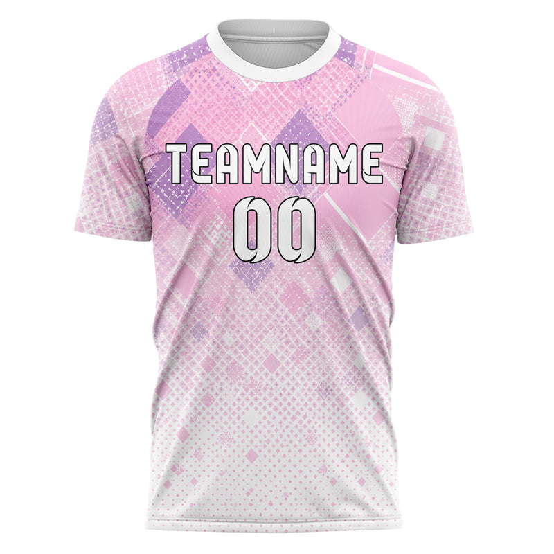Hellrosa pastelliges Rauten dichter Verlauf von oben Design 01-0432 individuelles Fußballtrikot front