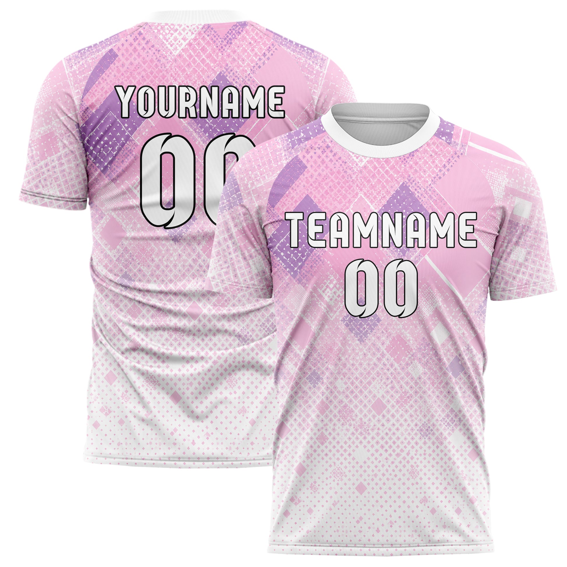 Hellrosa pastelliges Rauten dichter Verlauf von oben Design 01-0432 individuelles Fußballtrikot main