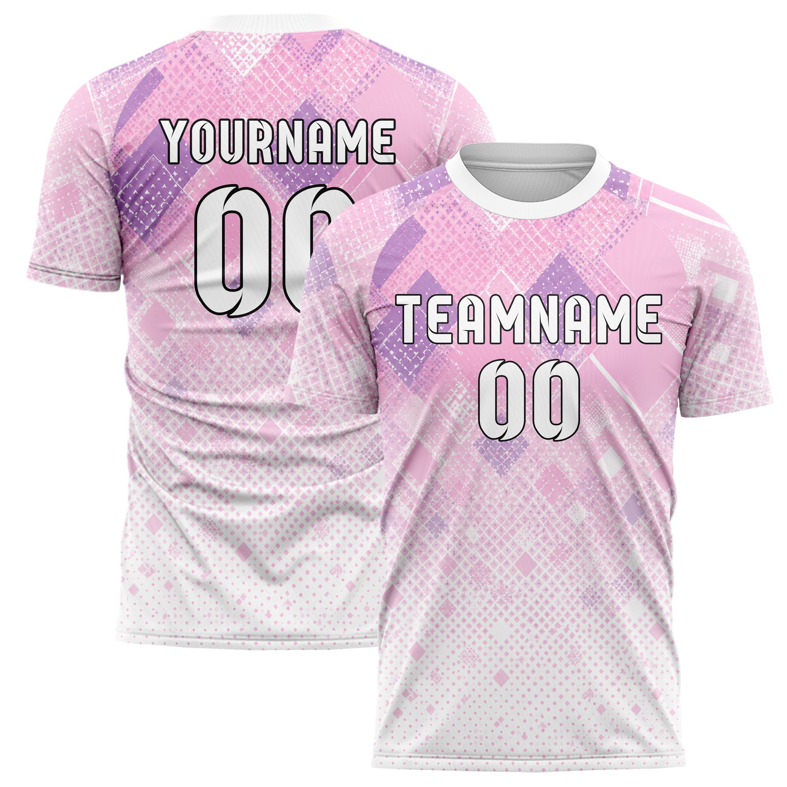 Hellrosa pastelliges Rauten dichter Verlauf von oben Design 01-0432 individuelles Fußballtrikot main