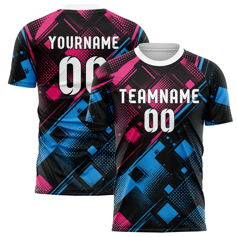 Schwarz lebendiges Rauten diagonale Tessellation Design 01-0026 individuelles Fußballtrikot main