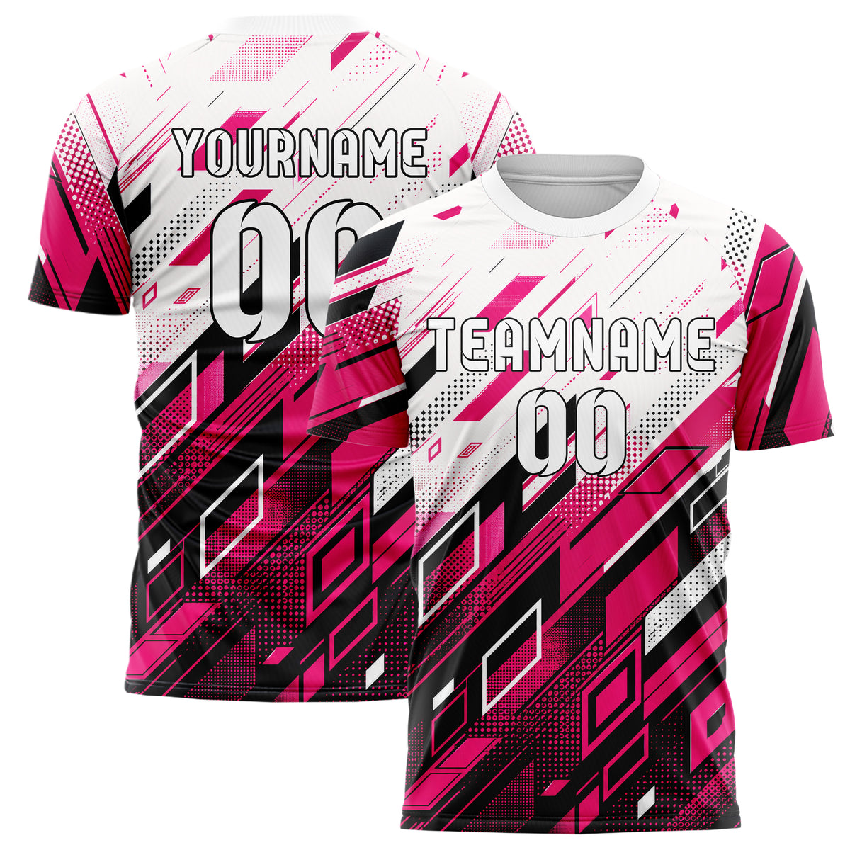 Hot Pink lebendiges Rauten dichter Verlauf von unten Design 01-0391 individuelles Fußballtrikot main