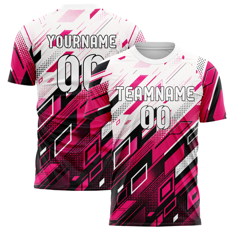Hot Pink lebendiges Rauten dichter Verlauf von unten Design 01-0391 individuelles Fußballtrikot main