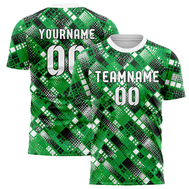 Kellygruen klassisches Rauten Square Grid Design 01-0013 individuelles Fußballtrikot main