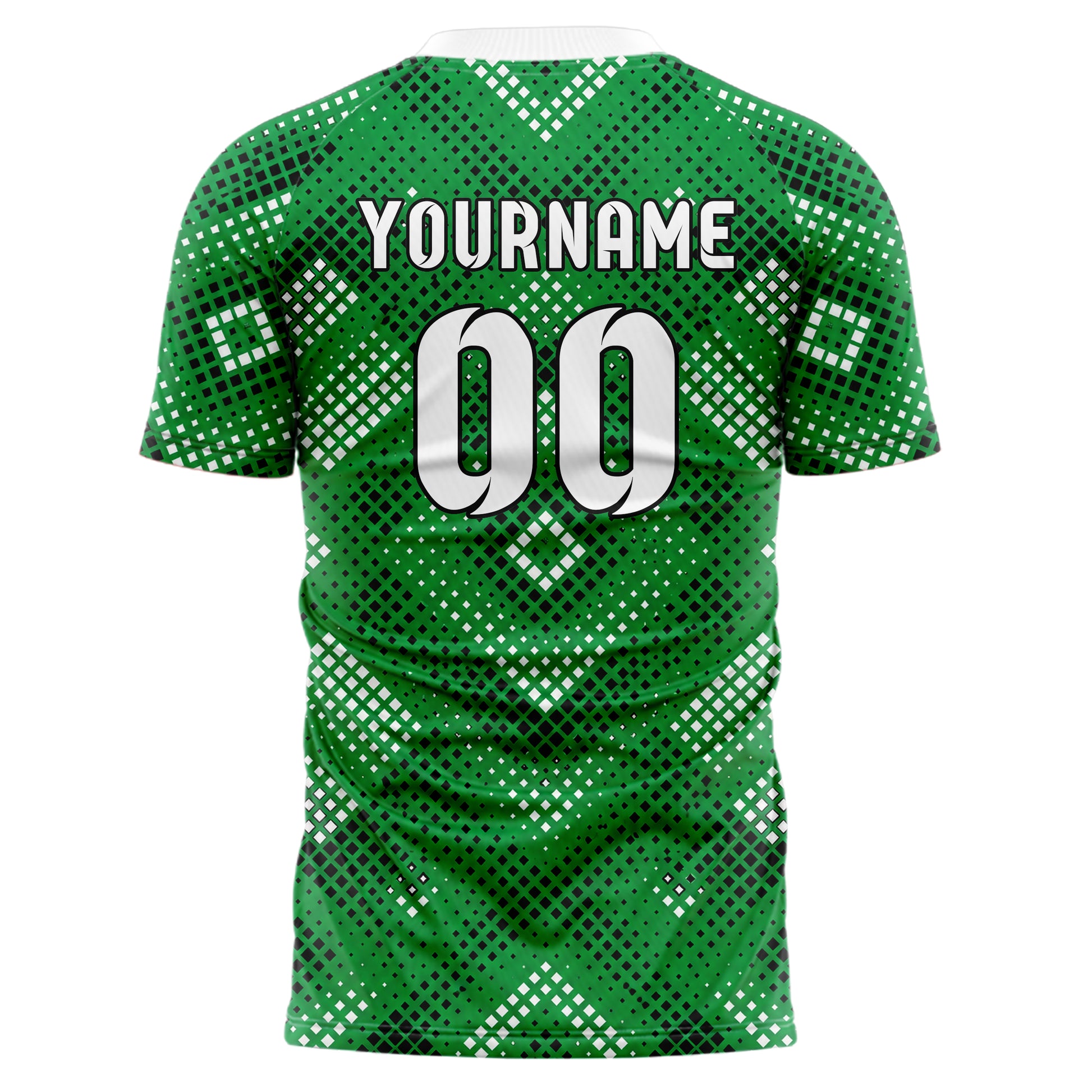 Kellygruen klassisches Rauten Square Grid Design 01-0301 individuelles Fußballtrikot back