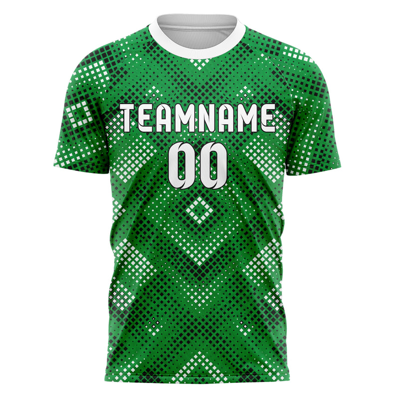 Kellygruen klassisches Rauten Square Grid Design 01-0301 individuelles Fußballtrikot front