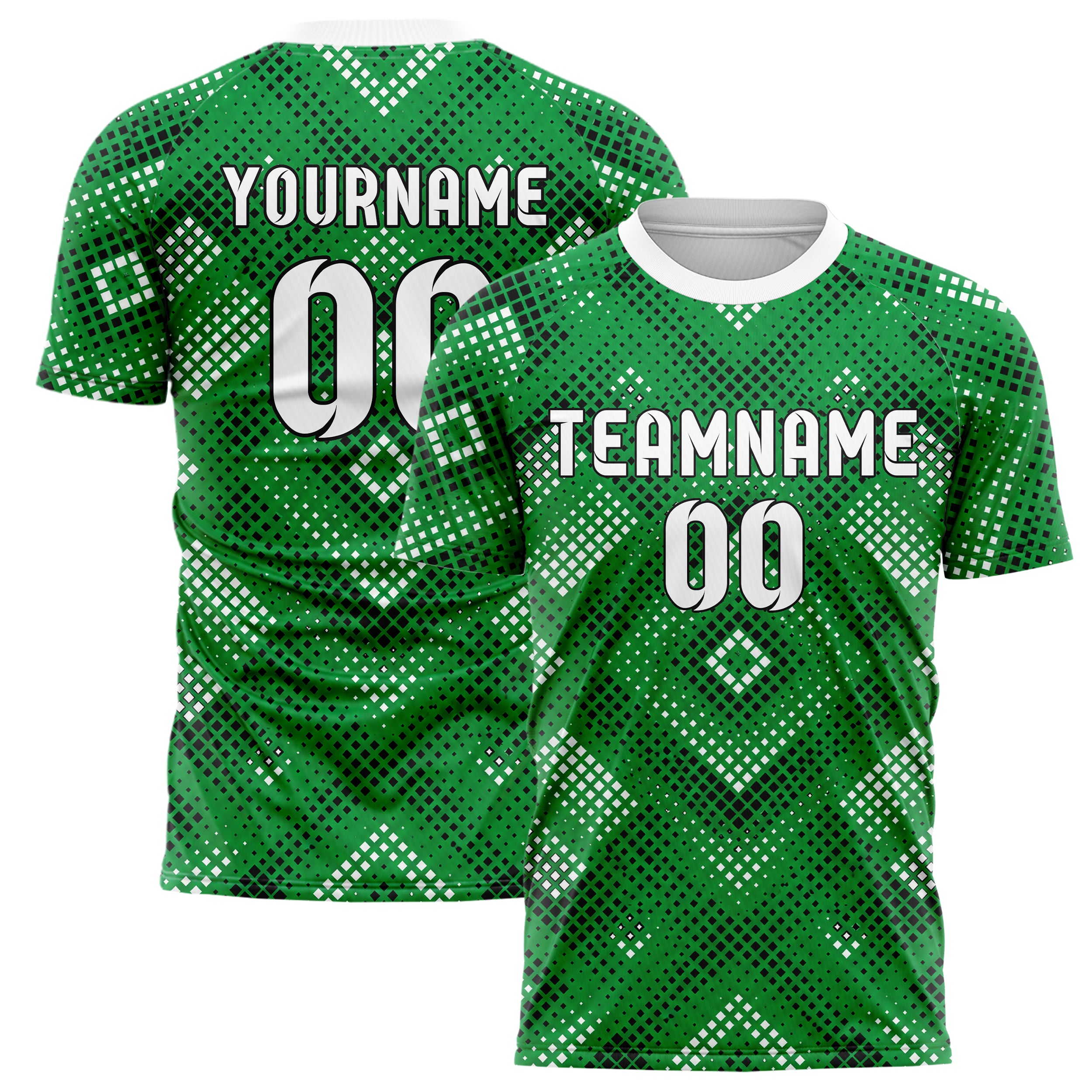 Kellygruen klassisches Rauten Square Grid Design 01-0301 individuelles Fußballtrikot main