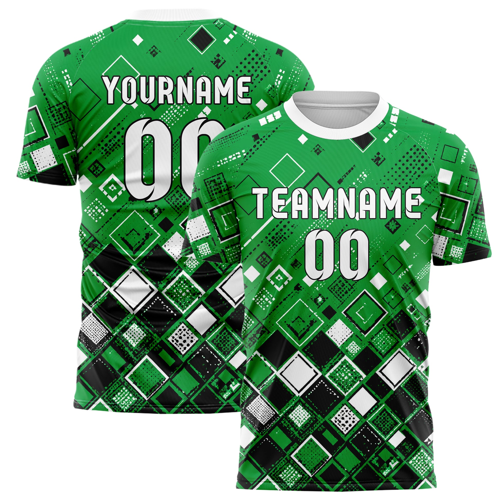 Kellygruen klassisches Rauten dichter Verlauf von unten Design 01-0031 individuelles Fußballtrikot main