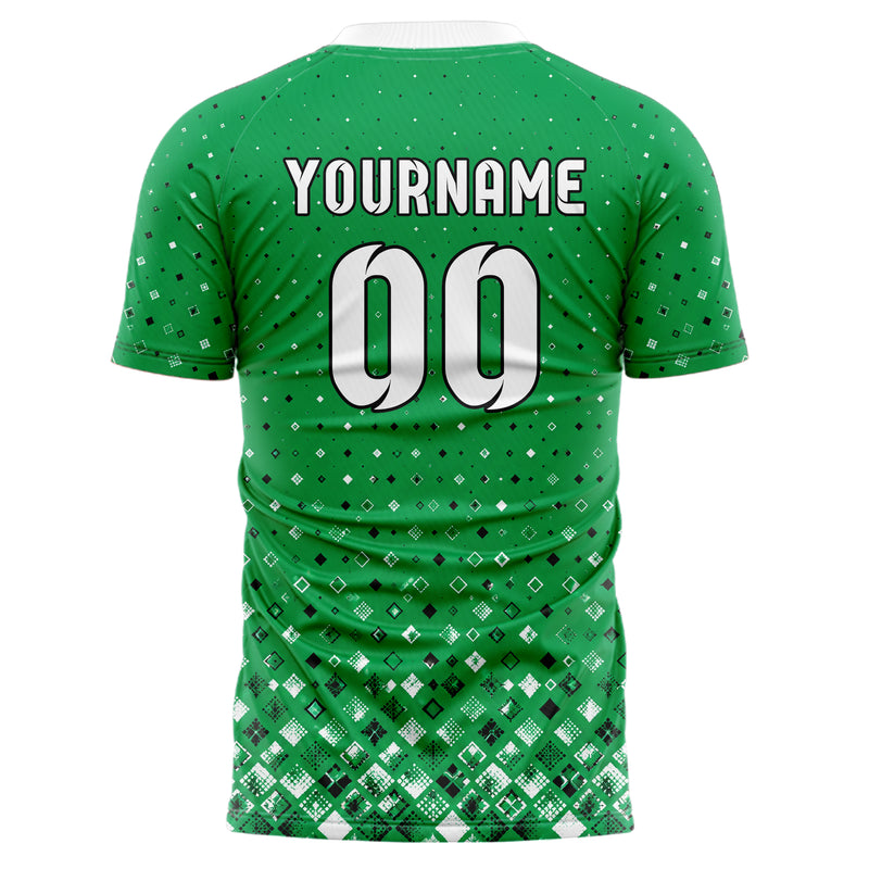 Kellygruen klassisches Rauten dichter Verlauf von unten Design 01-0079 individuelles Fußballtrikot back