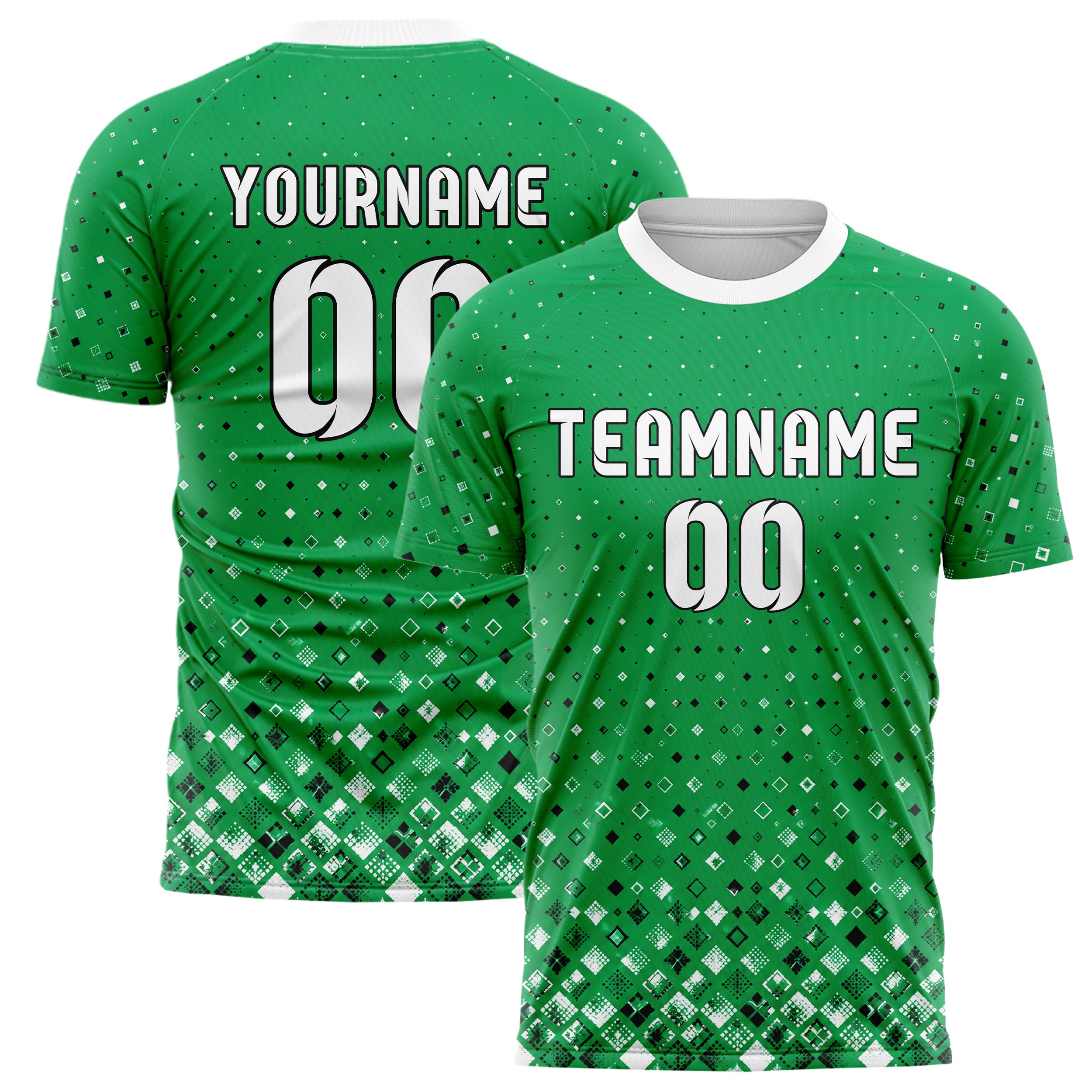 Kellygruen klassisches Rauten dichter Verlauf von unten Design 01-0079 individuelles Fußballtrikot main