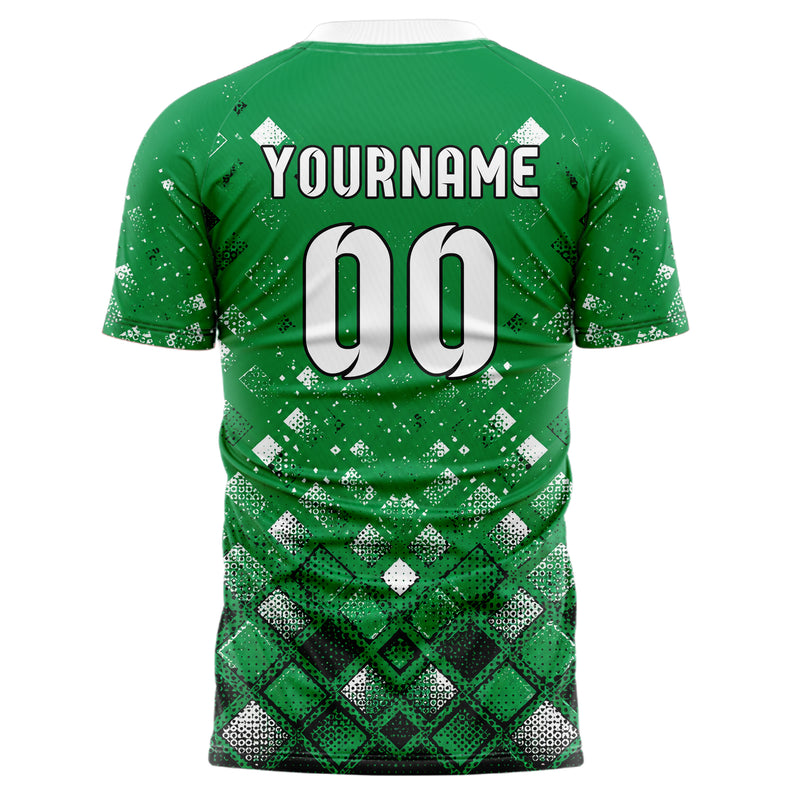 Kellygruen klassisches Rauten dichter Verlauf von unten Design 01-0199 individuelles Fußballtrikot back