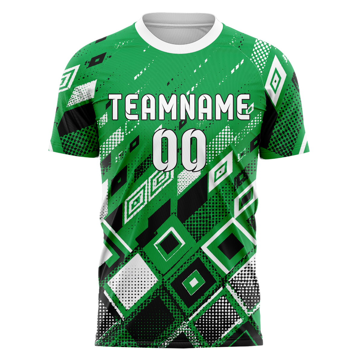 Kellygruen klassisches Rauten dichter Verlauf von unten Design 01-0271 individuelles Fußballtrikot front