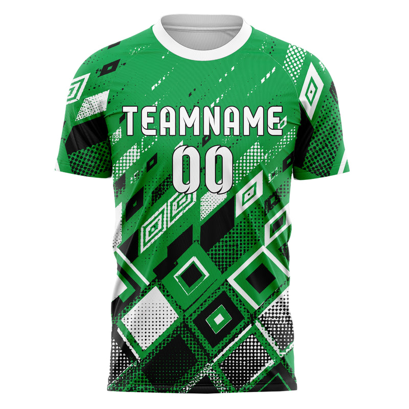 Kellygruen klassisches Rauten dichter Verlauf von unten Design 01-0271 individuelles Fußballtrikot front