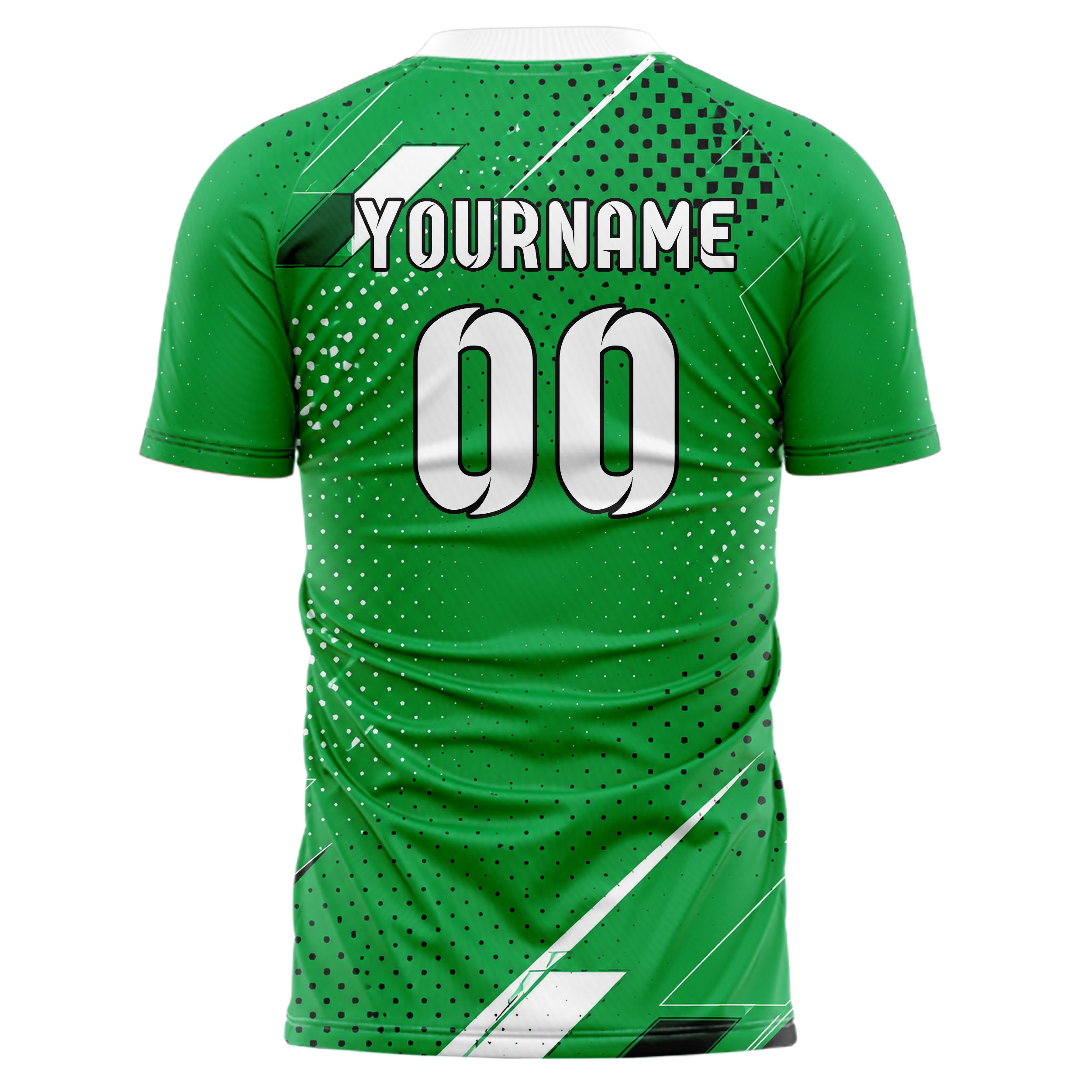 Kellygruen klassisches Rauten radialer Center Fade Design 01-0193 individuelles Fußballtrikot back