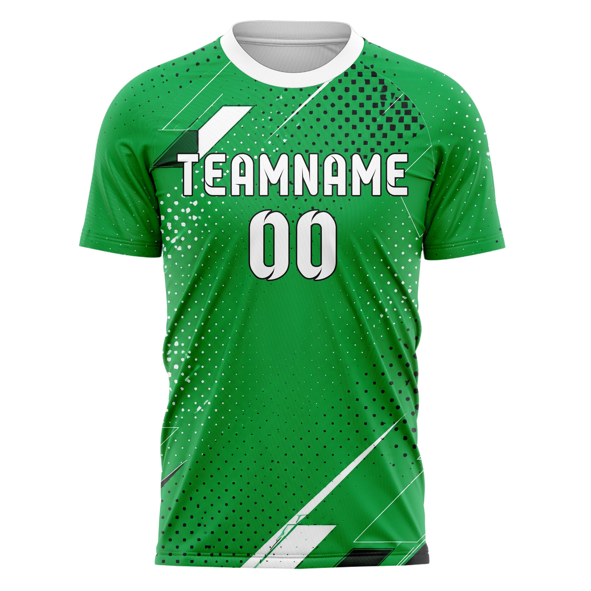 Kellygruen klassisches Rauten radialer Center Fade Design 01-0193 individuelles Fußballtrikot front