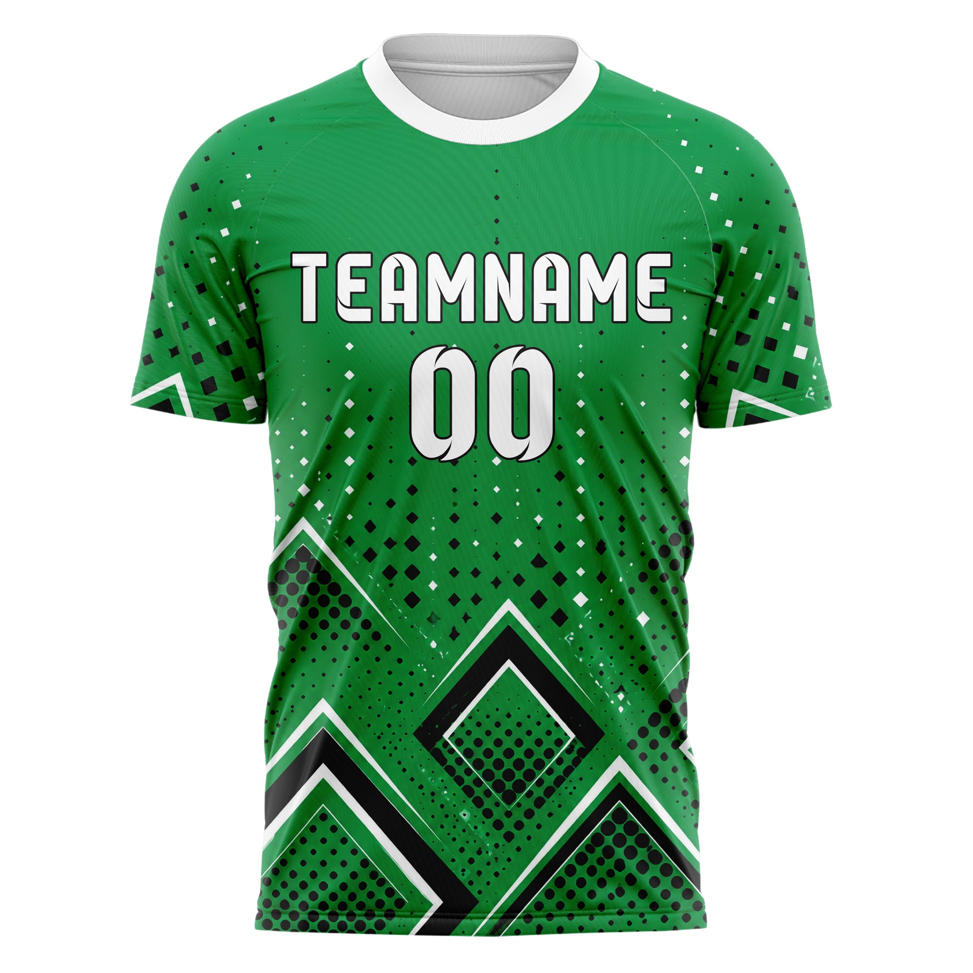 Kellygruen klassisches Rauten radialer Center Fade Design 01-0481 individuelles Fußballtrikot front