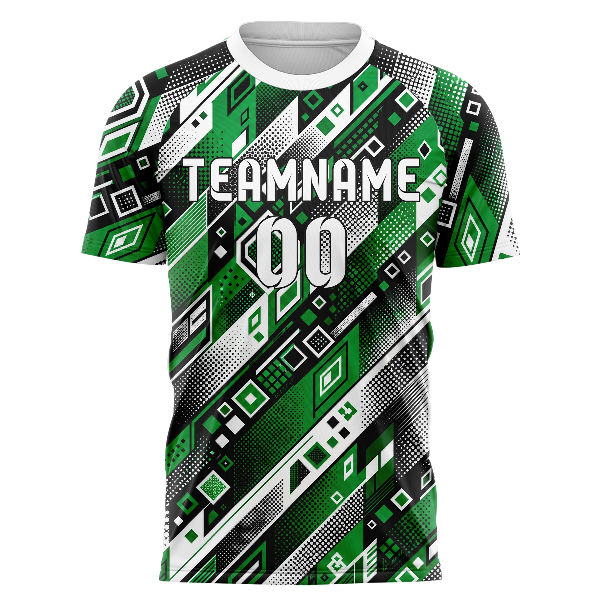 Kellygruen klassisches Rauten diagonale Tessellation Design 01-0010 individuelles Fußballtrikot front