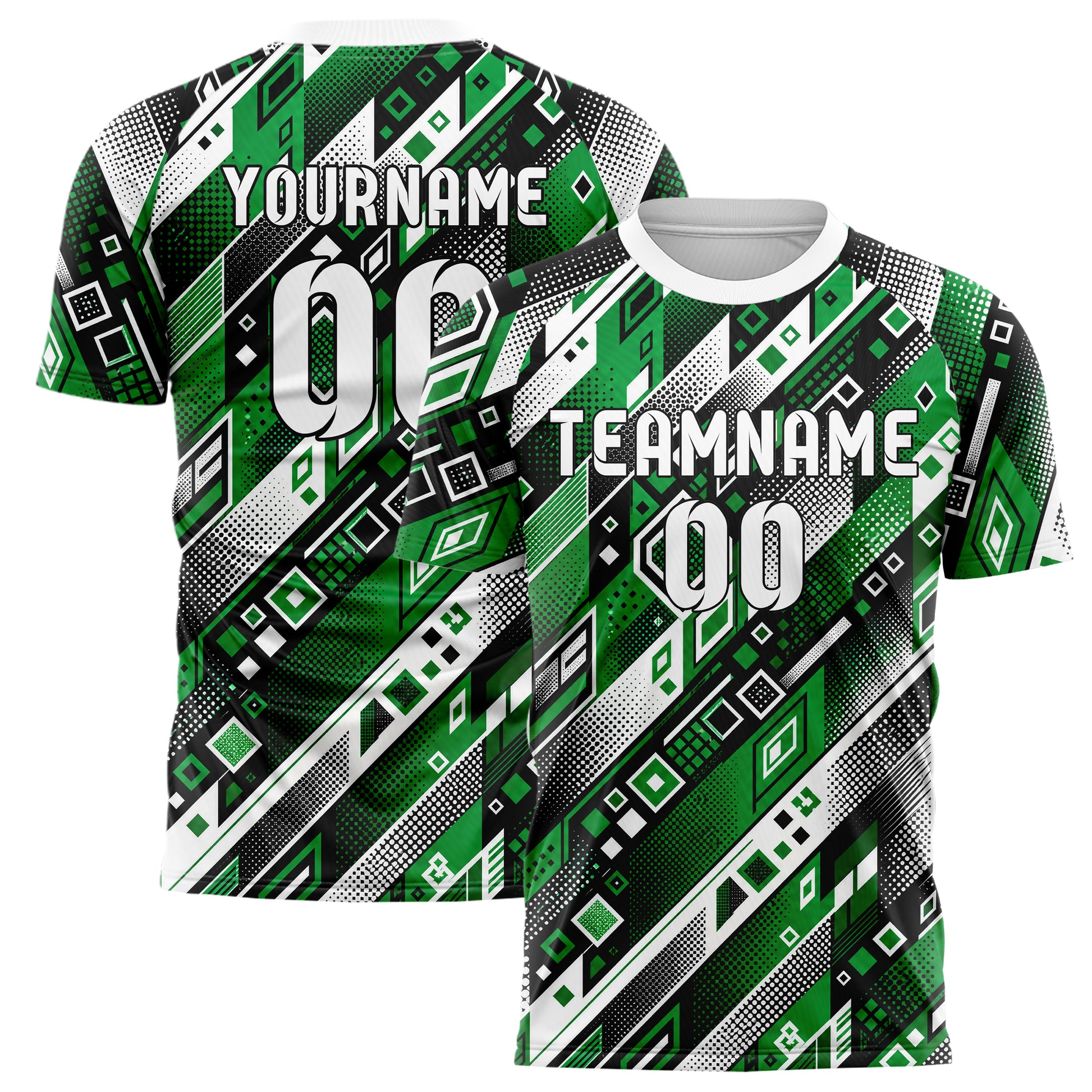 Kellygruen klassisches Rauten diagonale Tessellation Design 01-0010 individuelles Fußballtrikot main