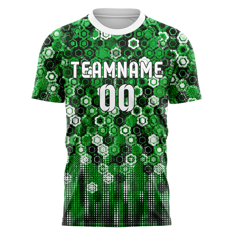 Kellygruen klassisches Rauten hexagonale Panels Design 01-0094 individuelles Fußballtrikot front