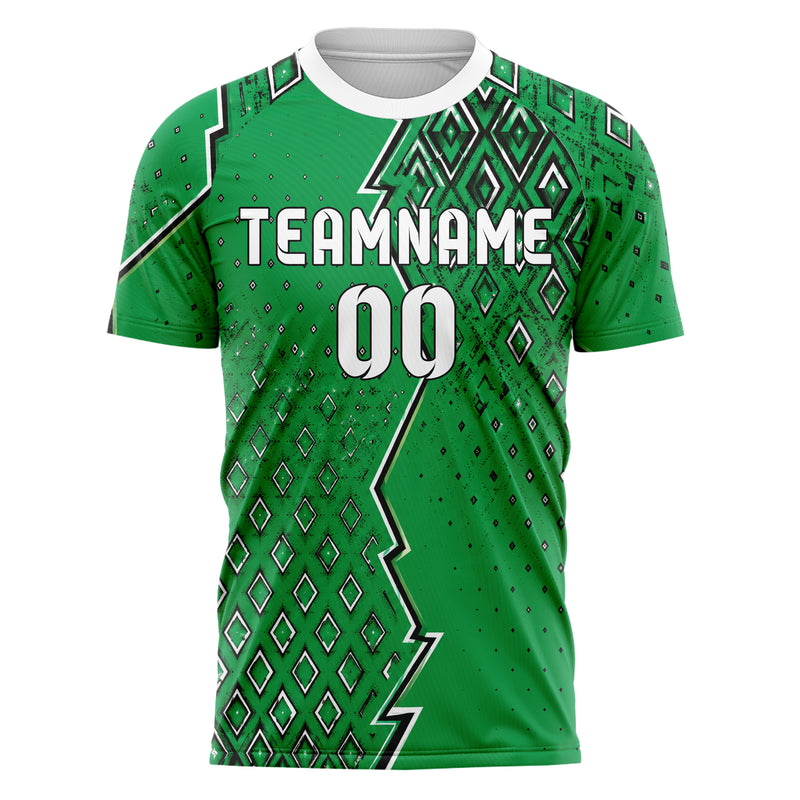 Kellygruen klassisches Rauten Micro to Macro Gradient Design 01-0436 individuelles Fußballtrikot front