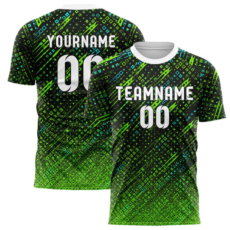 Neongruen lebendiges Rauten dichter Verlauf von oben Design 01-0240 individuelles Fußballtrikot main