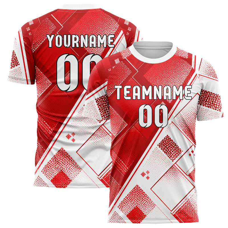 Rot klassisches Rauten diagonale Tessellation Design 01-0202 individuelles Fußballtrikot main
