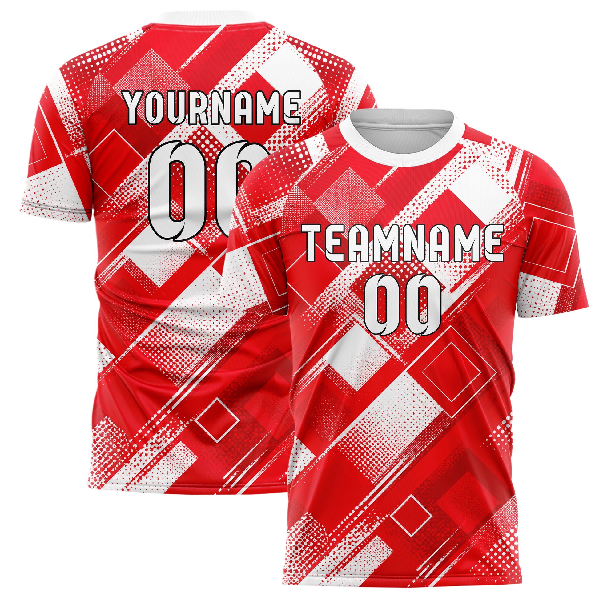 Rot klassisches Rauten diagonale Tessellation Design 01-0394 individuelles Fußballtrikot main