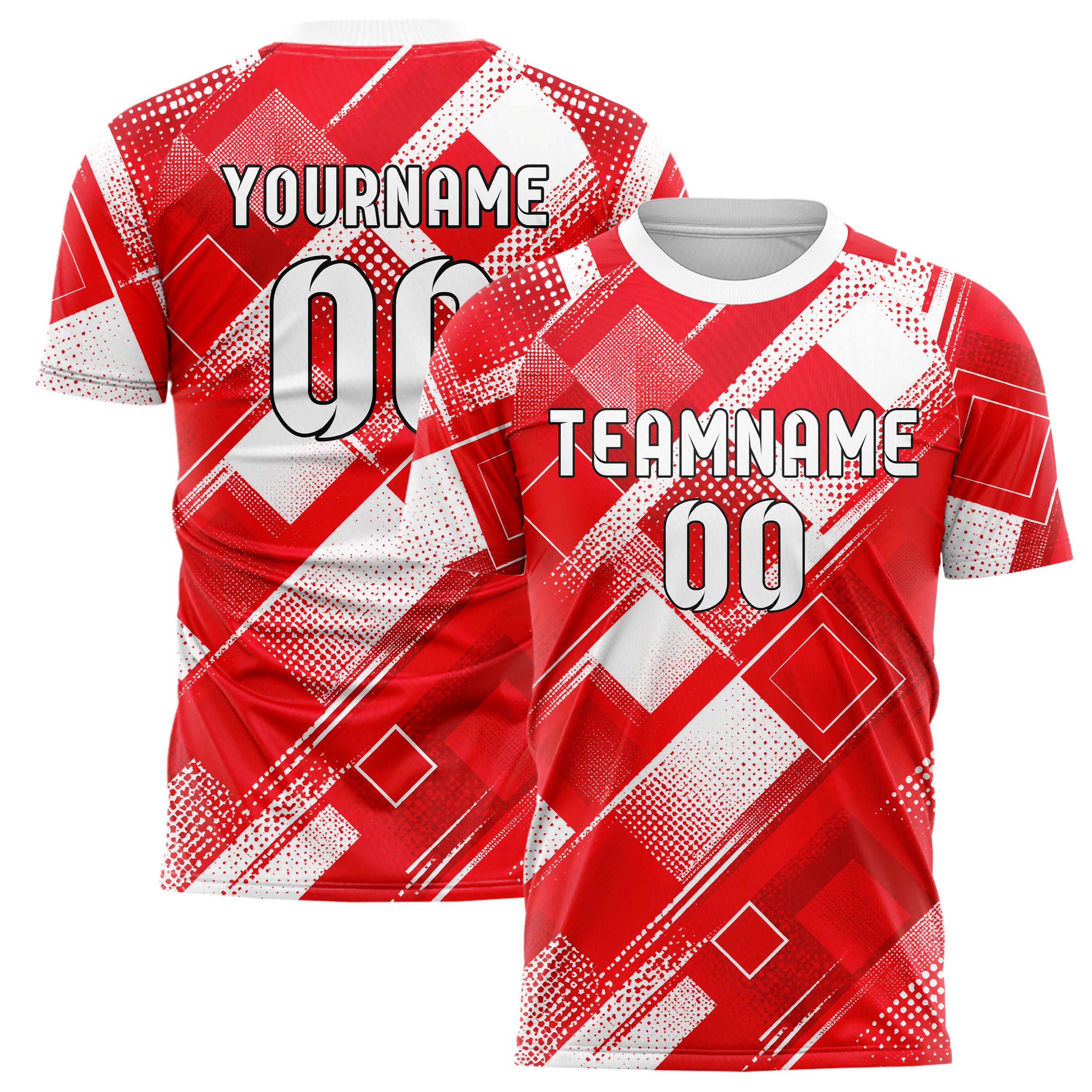Rot klassisches Rauten diagonale Tessellation Design 01-0394 individuelles Fußballtrikot main