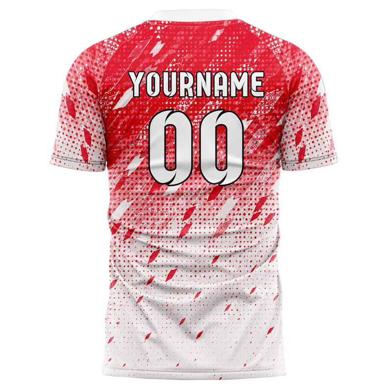 Rot klassisches Rauten dichter Verlauf von oben Design 01-0448 individuelles Fußballtrikot back