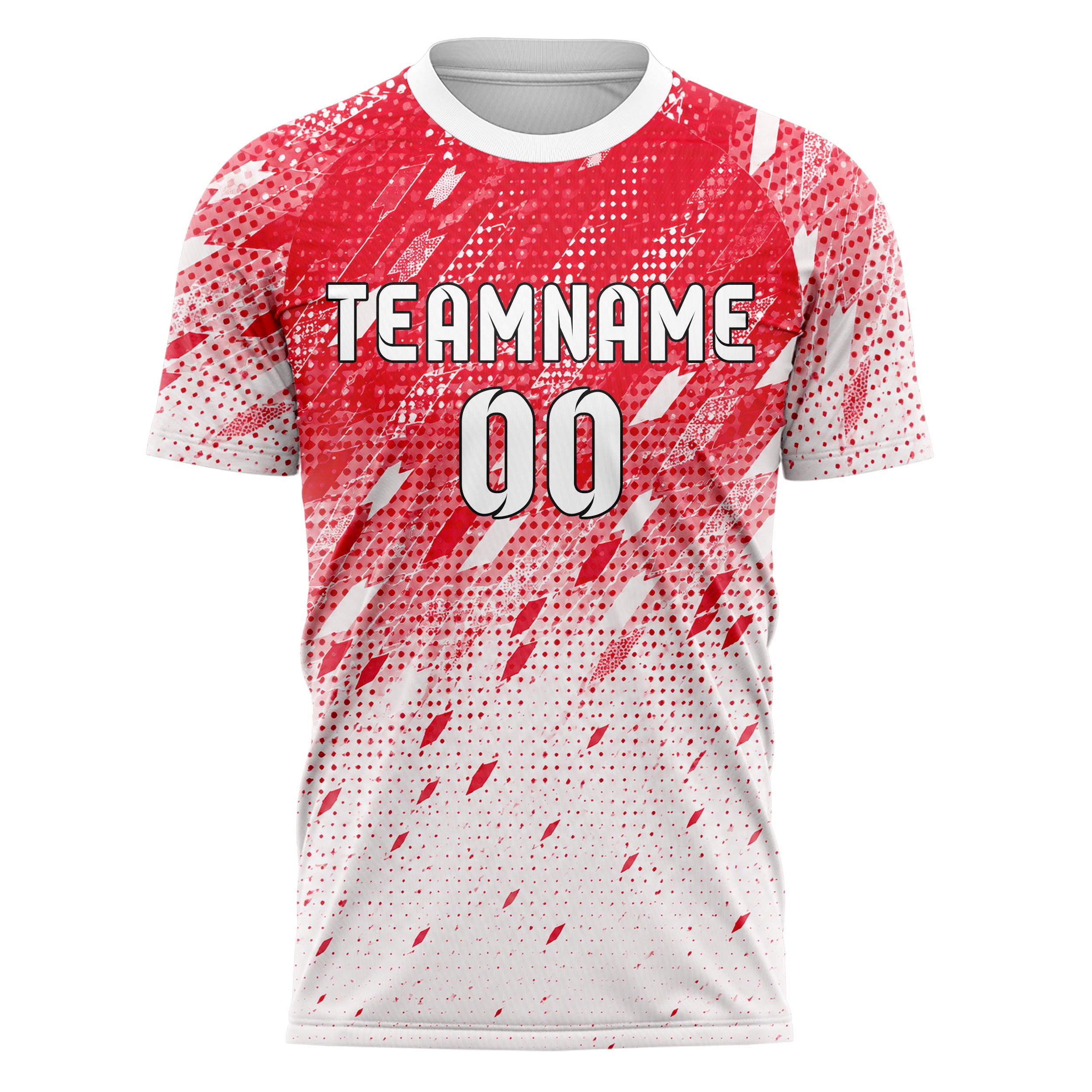 Rot klassisches Rauten dichter Verlauf von oben Design 01-0448 individuelles Fußballtrikot front