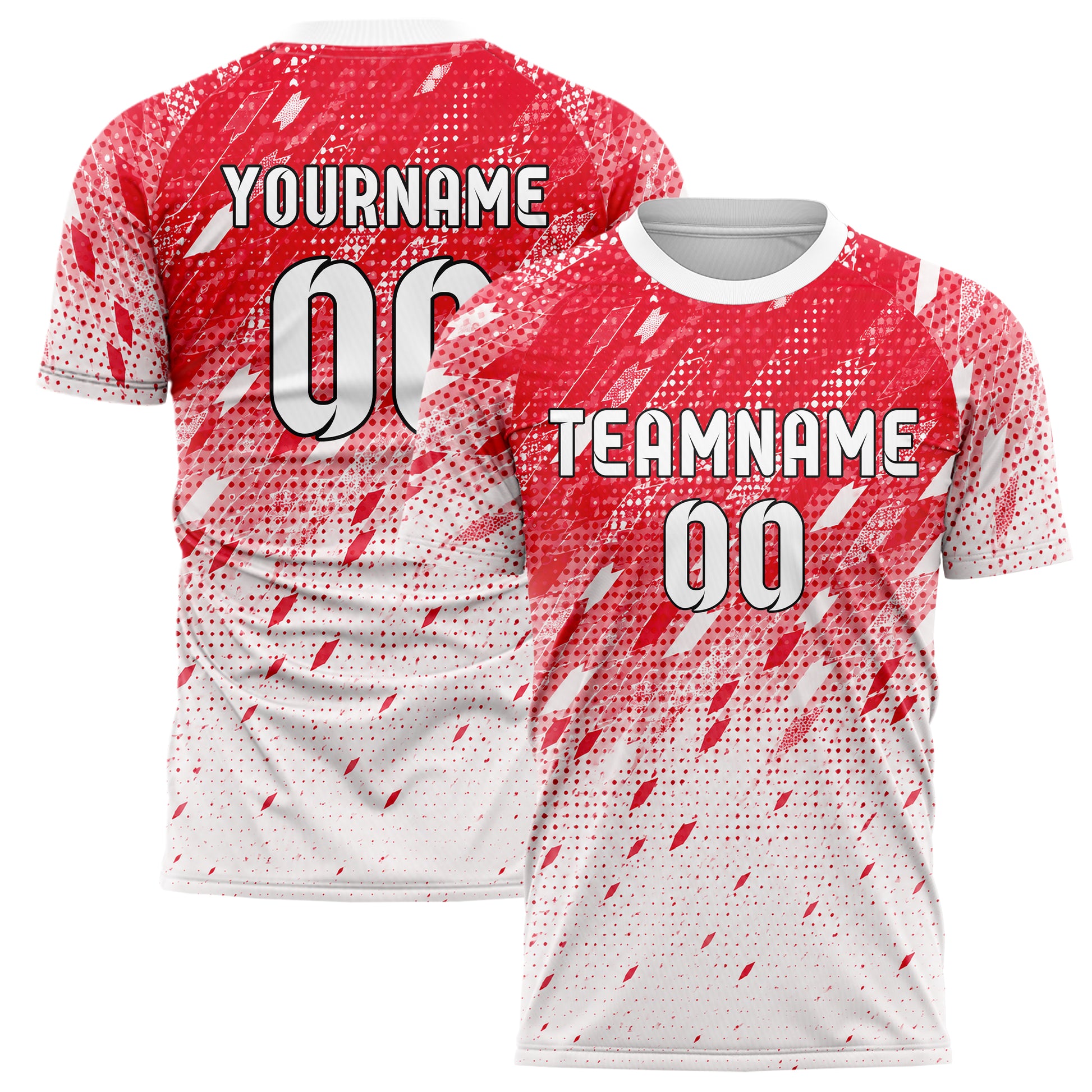 Rot klassisches Rauten dichter Verlauf von oben Design 01-0448 individuelles Fußballtrikot main