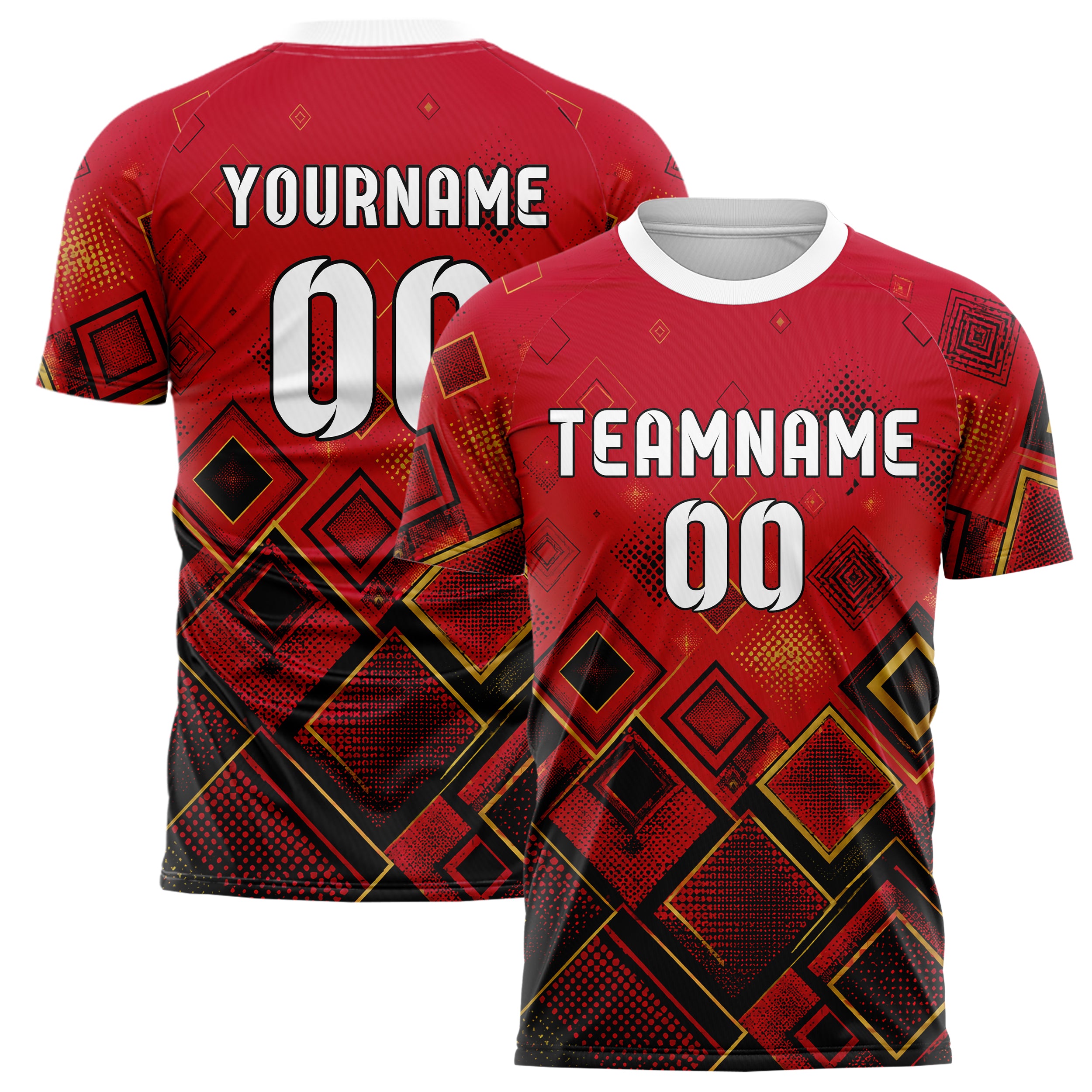 Karmesinrot dunkles Rauten dichter Verlauf von unten Design 01-0279 individuelles Fußballtrikot main