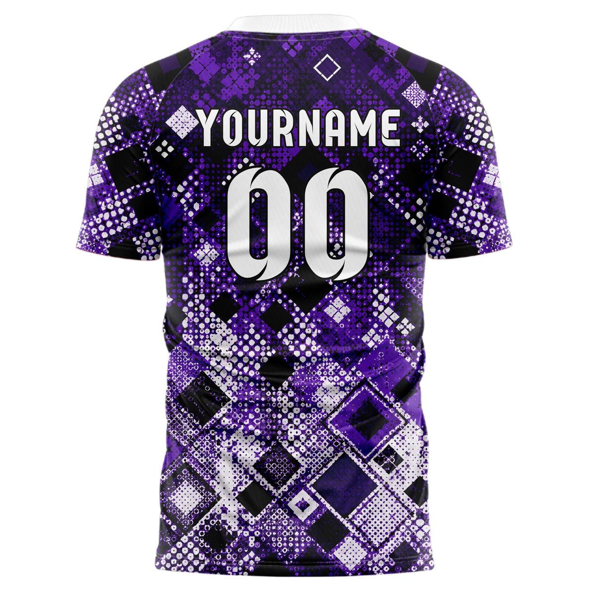 Dunkellila dunkles Rauten Square Grid Design 01-0261 individuelles Fußballtrikot back