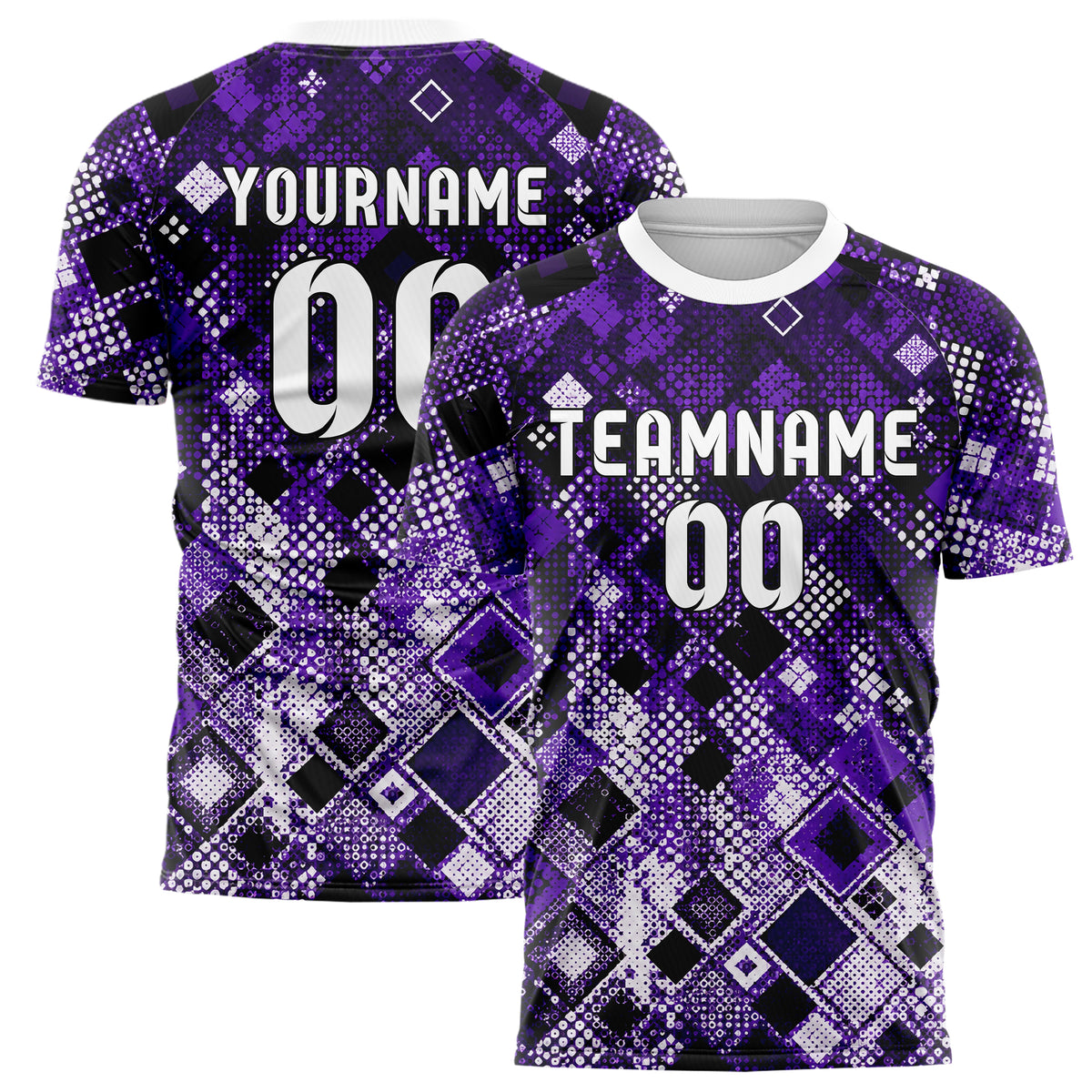 Dunkellila dunkles Rauten Square Grid Design 01-0261 individuelles Fußballtrikot main