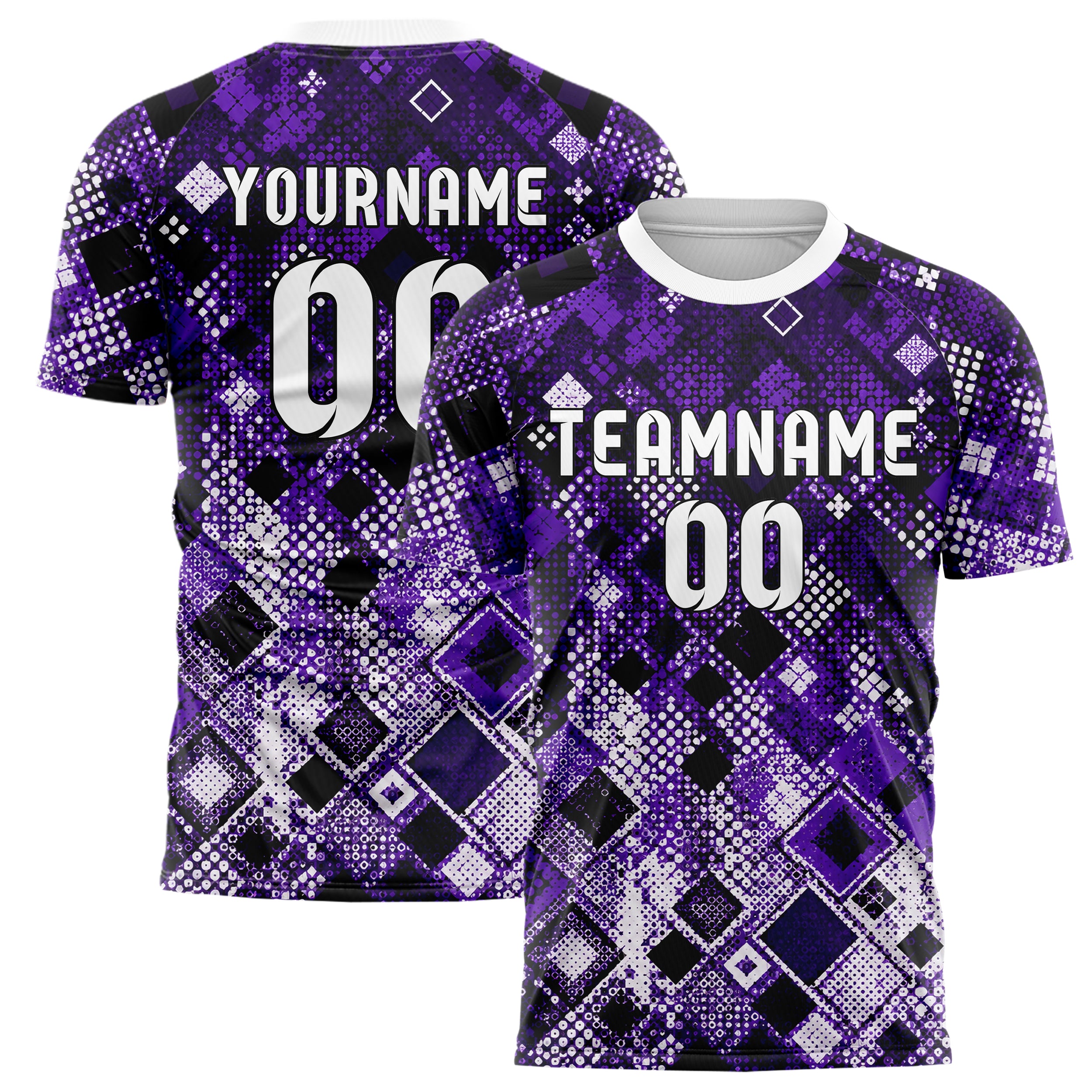 Dunkellila dunkles Rauten Square Grid Design 01-0261 individuelles Fußballtrikot main