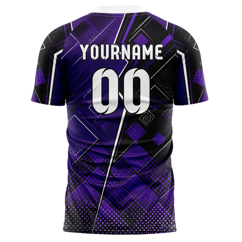 Dunkellila dunkles Rauten dichter Verlauf von unten Design 01-0207 individuelles Fußballtrikot back