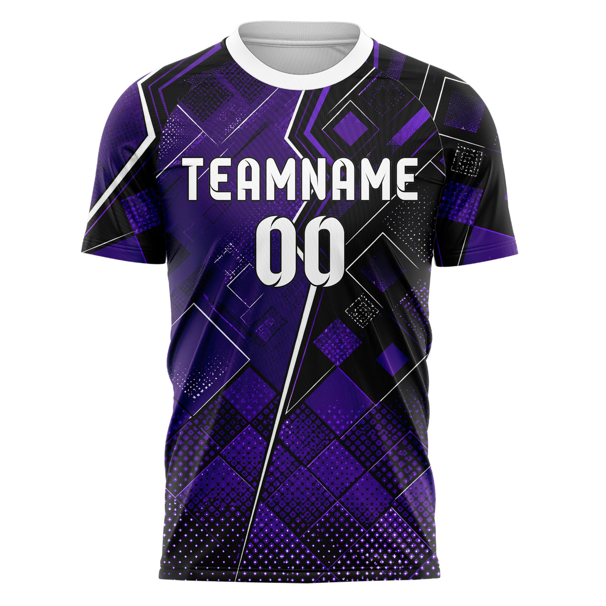 Dunkellila dunkles Rauten dichter Verlauf von unten Design 01-0207 individuelles Fußballtrikot front