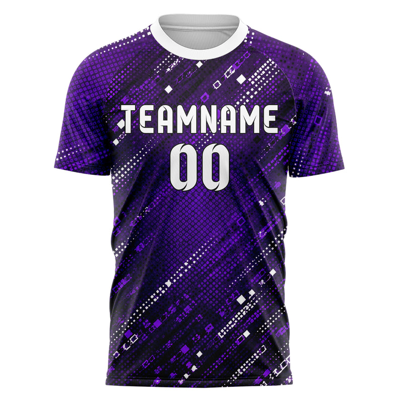 Dunkellila dunkles Rauten radialer Center Fade Design 01-0153 individuelles Fußballtrikot front