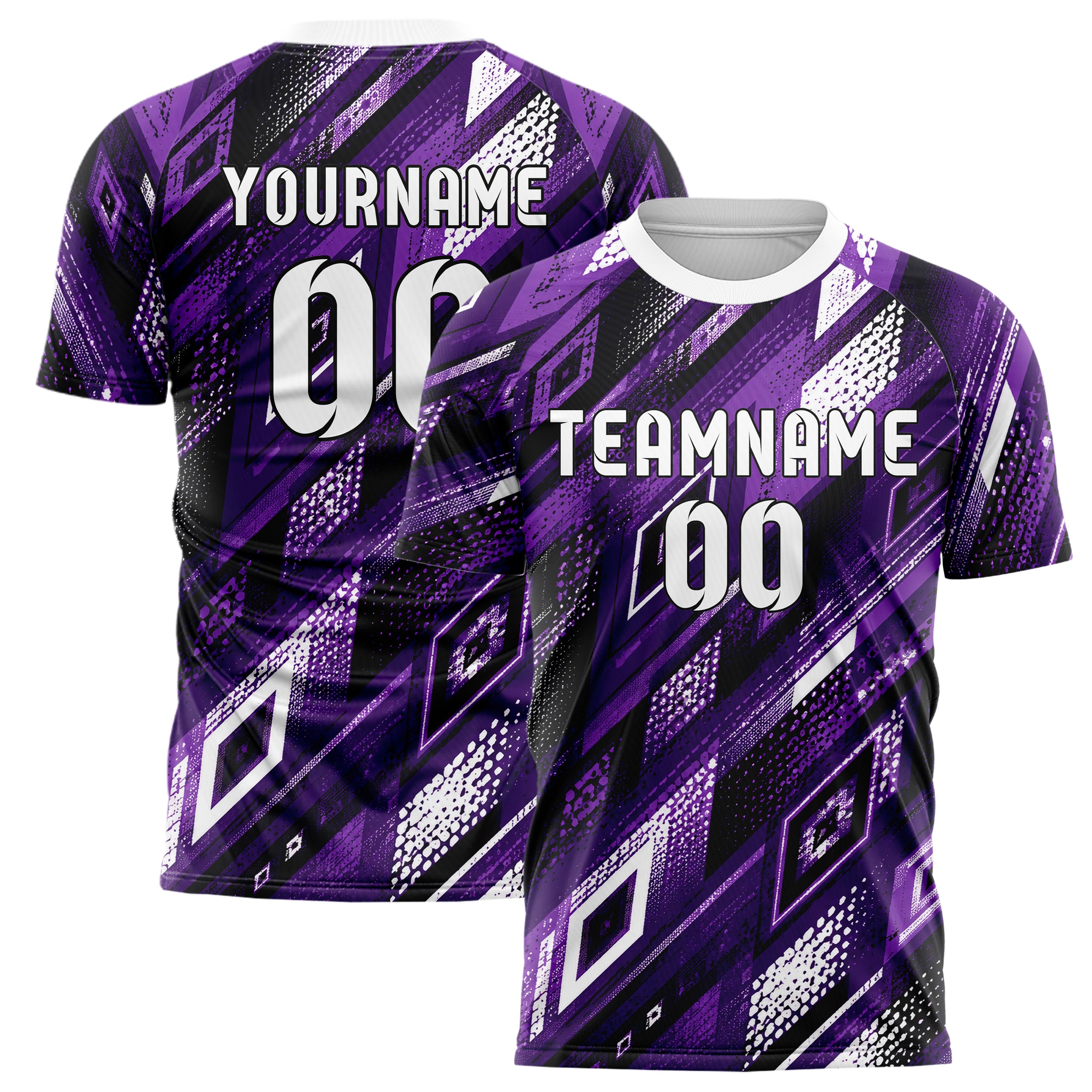 Dunkellila dunkles Rauten diagonale Tessellation Design 01-0042 individuelles Fußballtrikot main