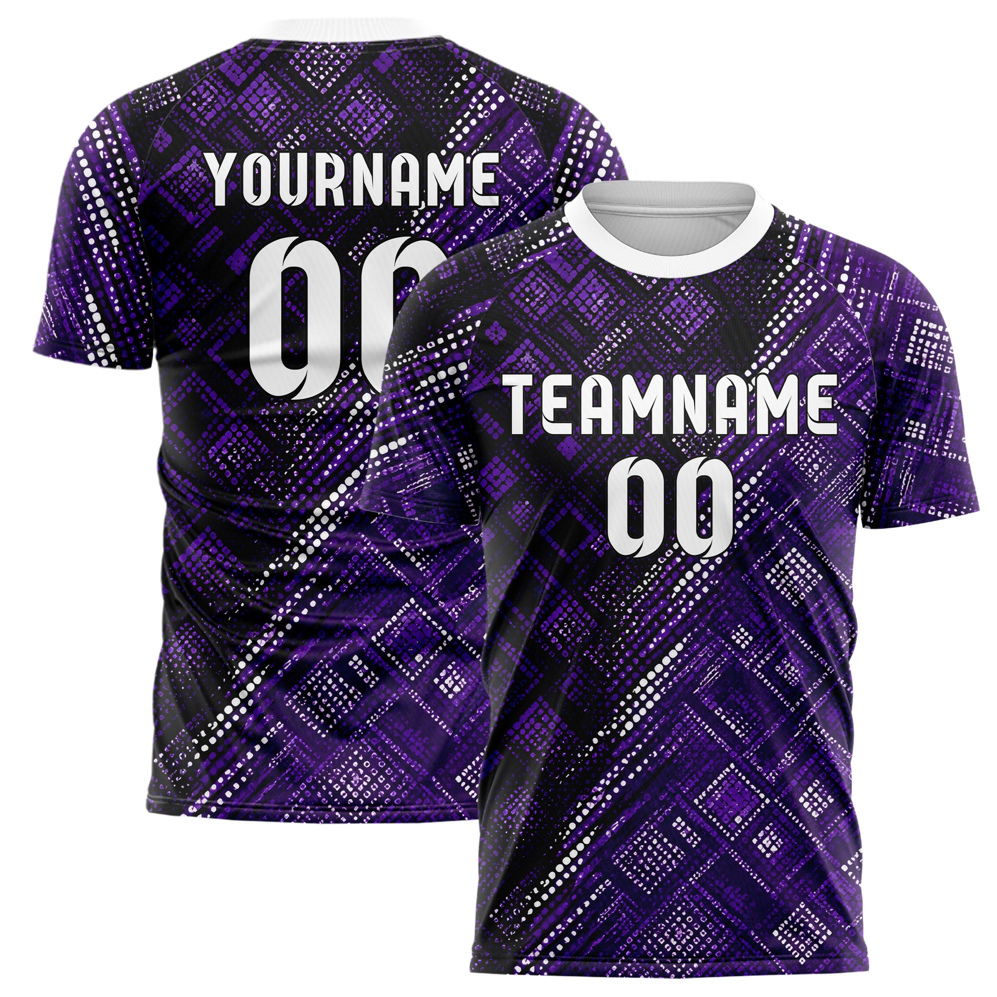 Dunkellila dunkles Rauten diagonale Tessellation Design 01-0450 individuelles Fußballtrikot main