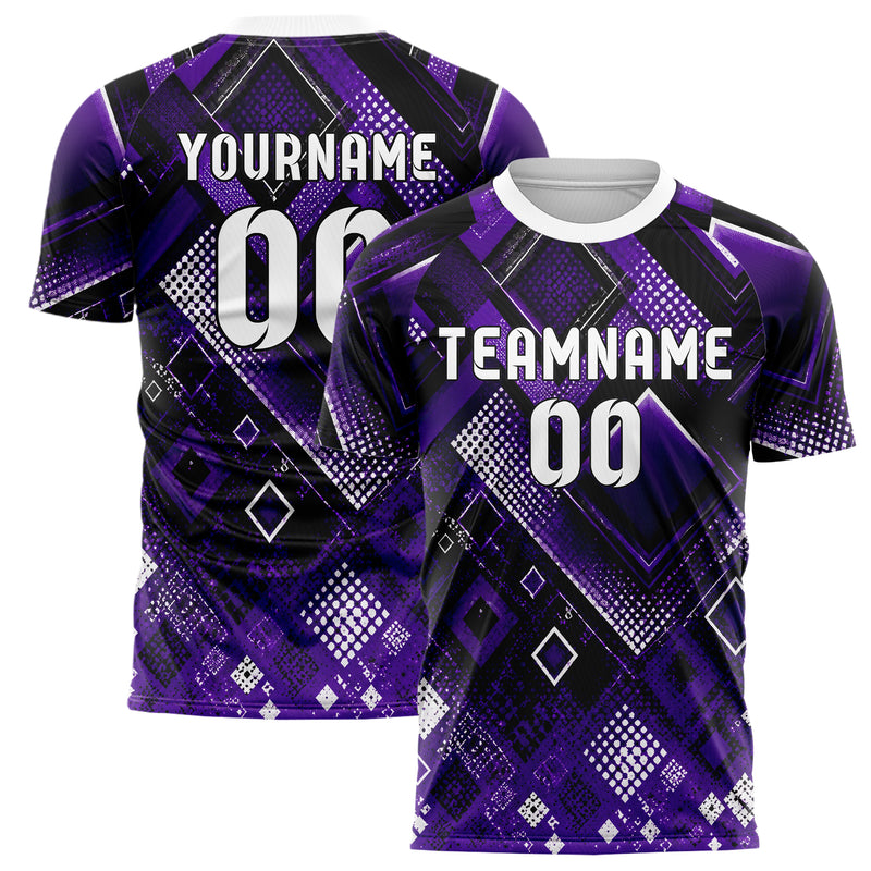 Dunkellila dunkles Rauten Layered 3D Rhombus Design 01-0459 individuelles Fußballtrikot main