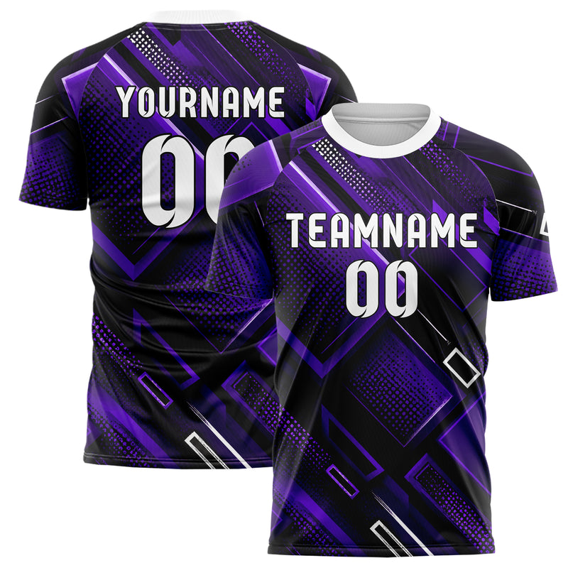 Dunkellila dunkles Rauten Layered 3D Rhombus Design 01-0483 individuelles Fußballtrikot main